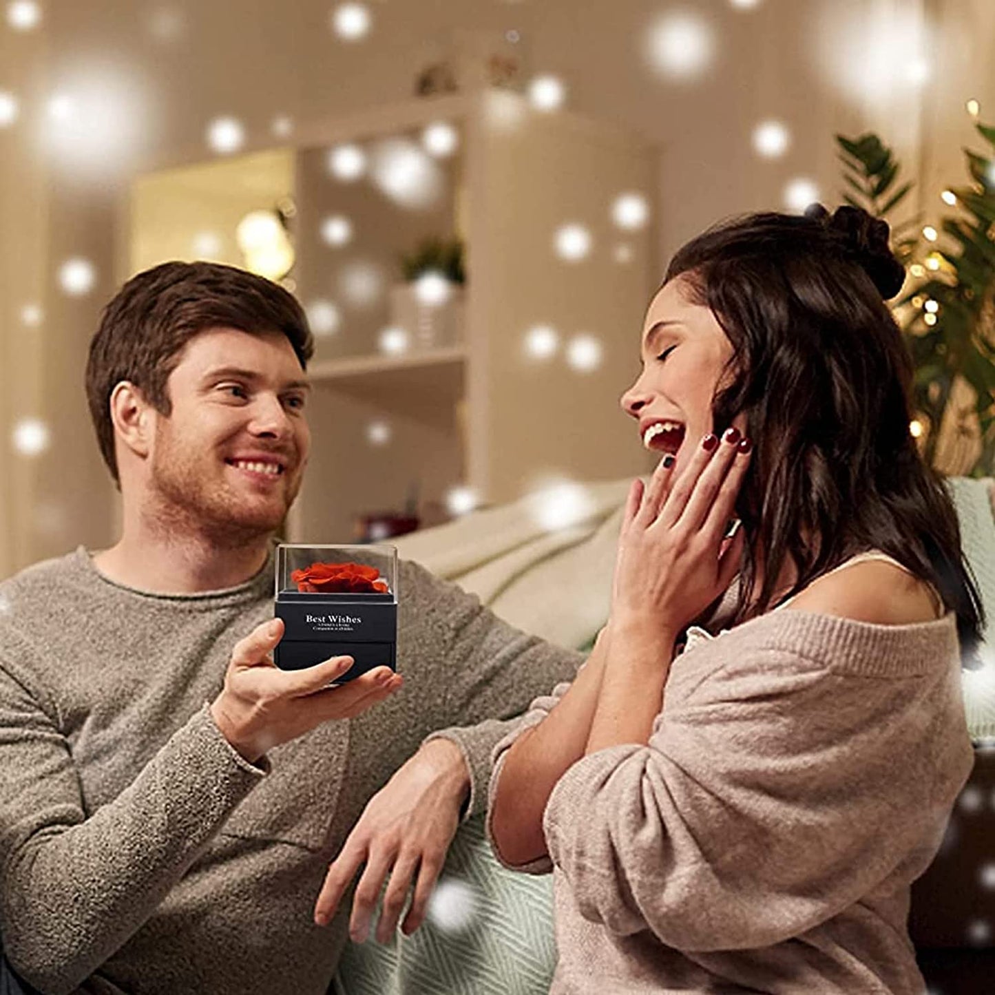 Forever Red Rose Gift Box with Necklace - Real Eternal Rose with 925 Sterling Silver Women Necklace Inside,Enchanted Real Rose Flower for Valentine'S Day Anniversary Wedding Romantic Gifts for Her.