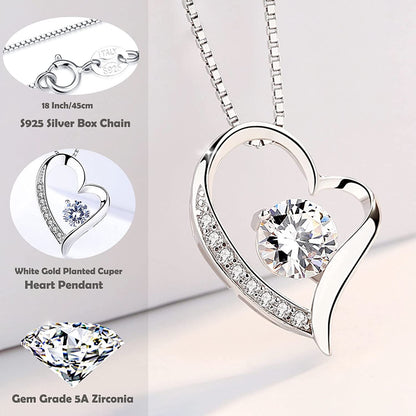 Forever Red Rose Gift Box with Necklace - Real Eternal Rose with 925 Sterling Silver Women Necklace Inside,Enchanted Real Rose Flower for Valentine'S Day Anniversary Wedding Romantic Gifts for Her.